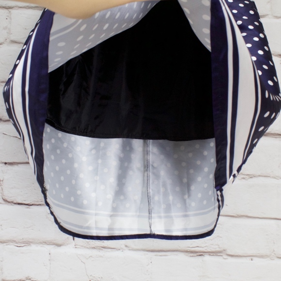 Blue White Polka Dot Skirt Size ~L - Picture 4 of 8